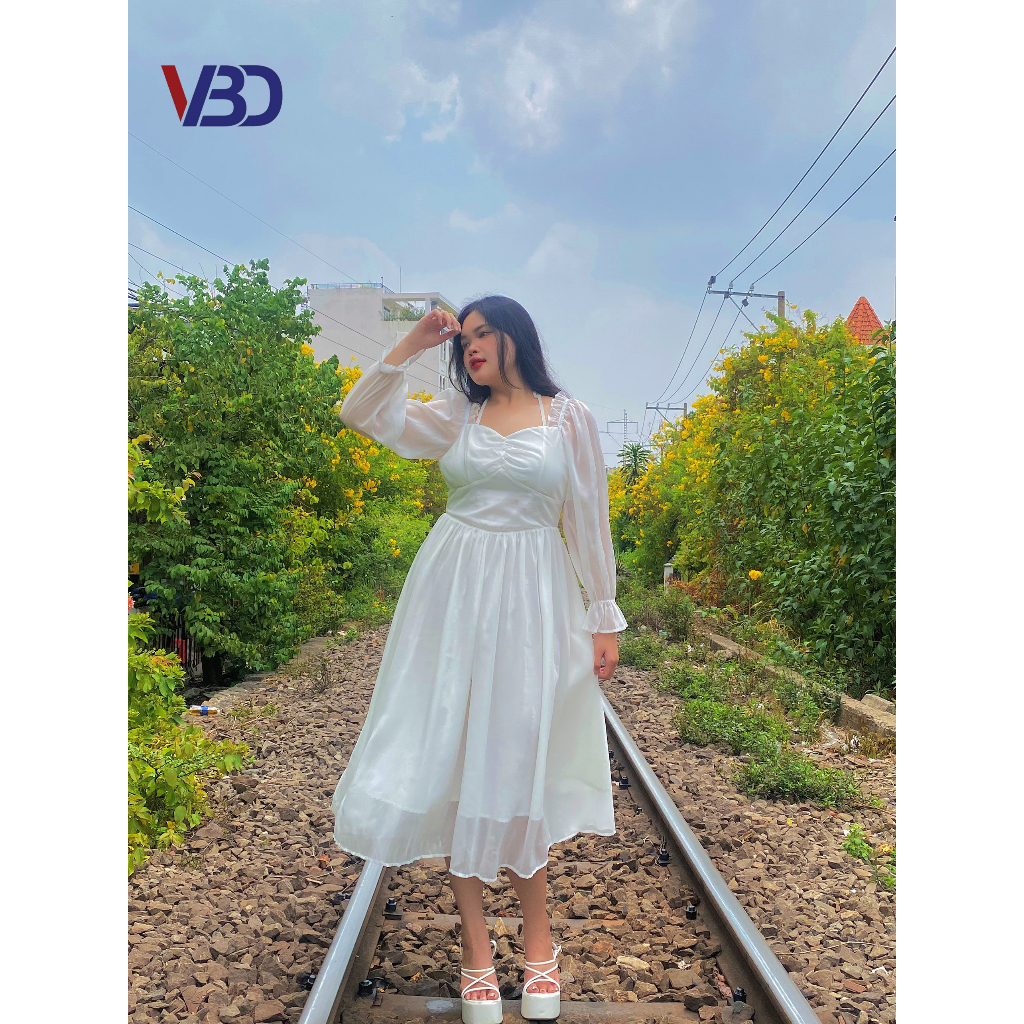 Đầm voan bigsize dáng dài DA046 dành cho nàng béo mập từ 45 tới 90kg