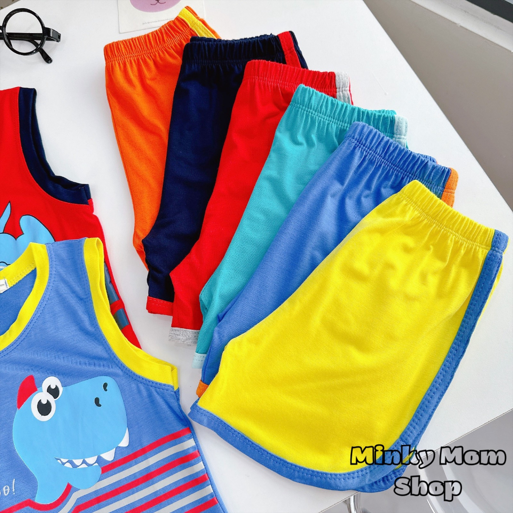 🎯SIZE ĐẠI🎯 Bộ quần áo thun lạnh Minky Mom ba lỗ, bộ balo thun lạnh sát nách in hình size 90 -180 size10-40kg