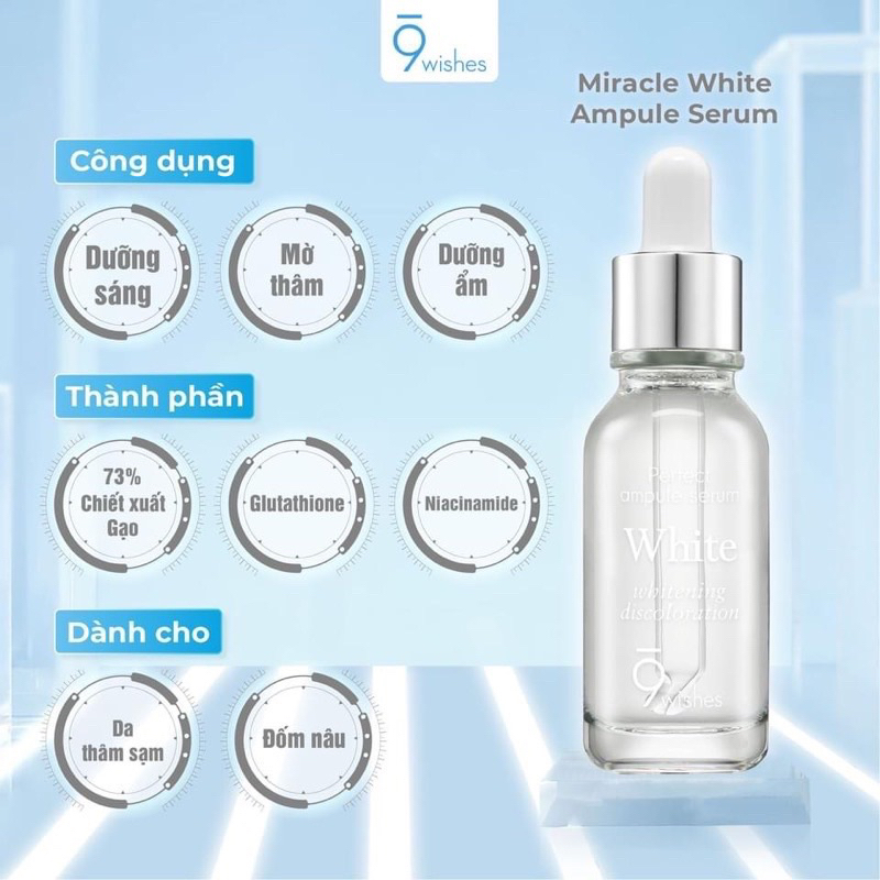 Tinh Chất Dưỡng Trắng Da 9Wishes Perfect Ampule Serum White 25ml