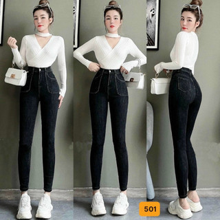 Quần Bò Nữ - Quần Jean Nữ Cạp cao Siêu Tôn Dáng Form Skinny Chuẩn Đẹp Có size đại 65 kg