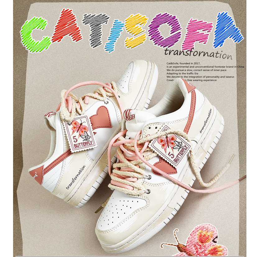 Giày thể thao Cat&Sofa hàng có sẵn - full box phụ kiện - BUTTERFLY - AC278 sneaker unisex