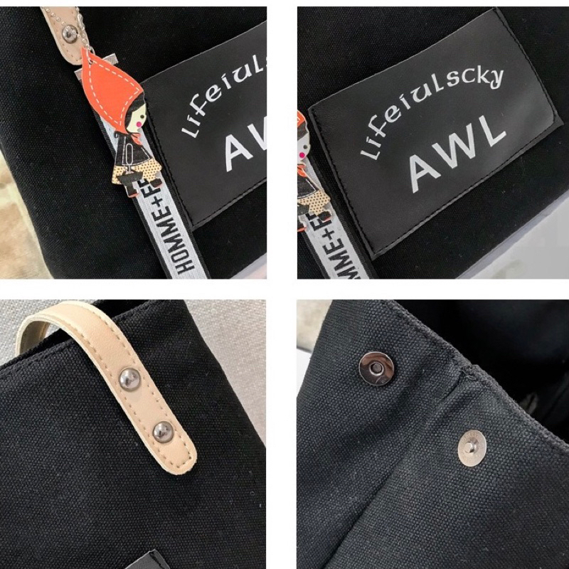 Túi đeo vai thời trang B70 khoá kéo kèm phụ kiện cute phong cách Hàn Quốc