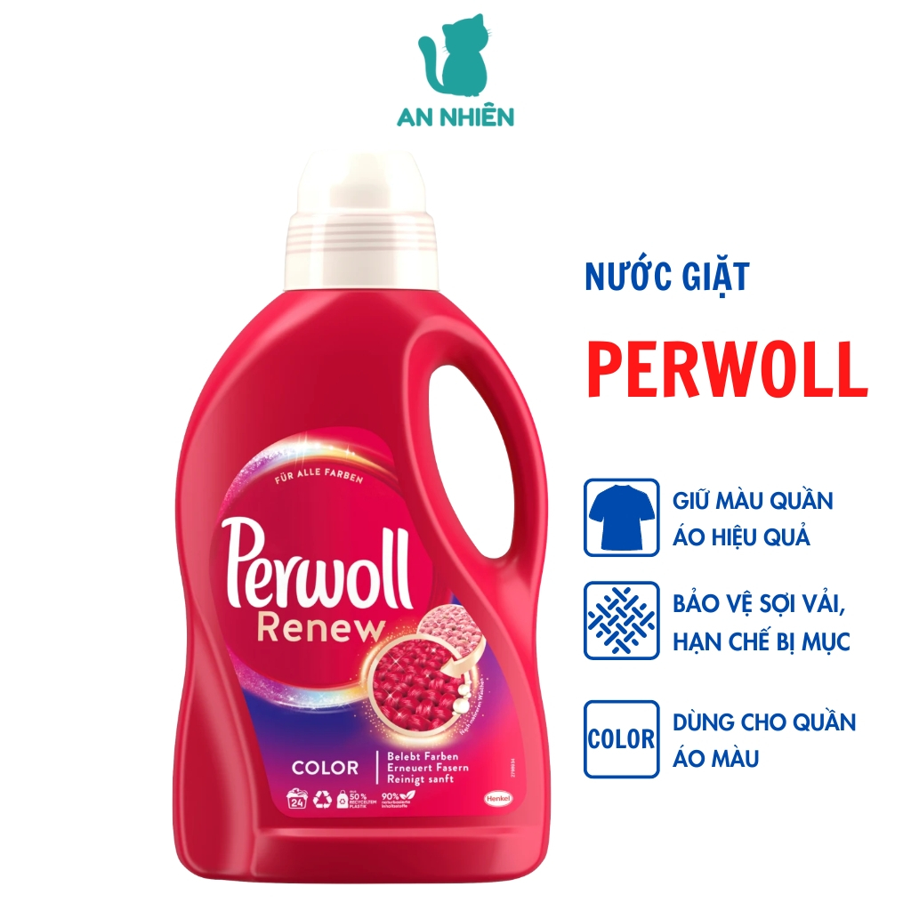 Nước giặt giữ màu quần áo Perwoll Renew 1.375l đỏ dành cho quần áo sáng màu