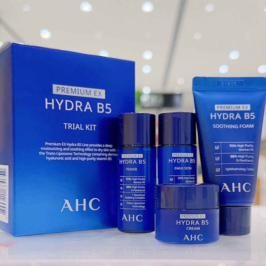 Set toner & sữa dưỡng cấp ẩm dịu nhẹ AHC Premium Ex Hydra B5 20ml/20ml