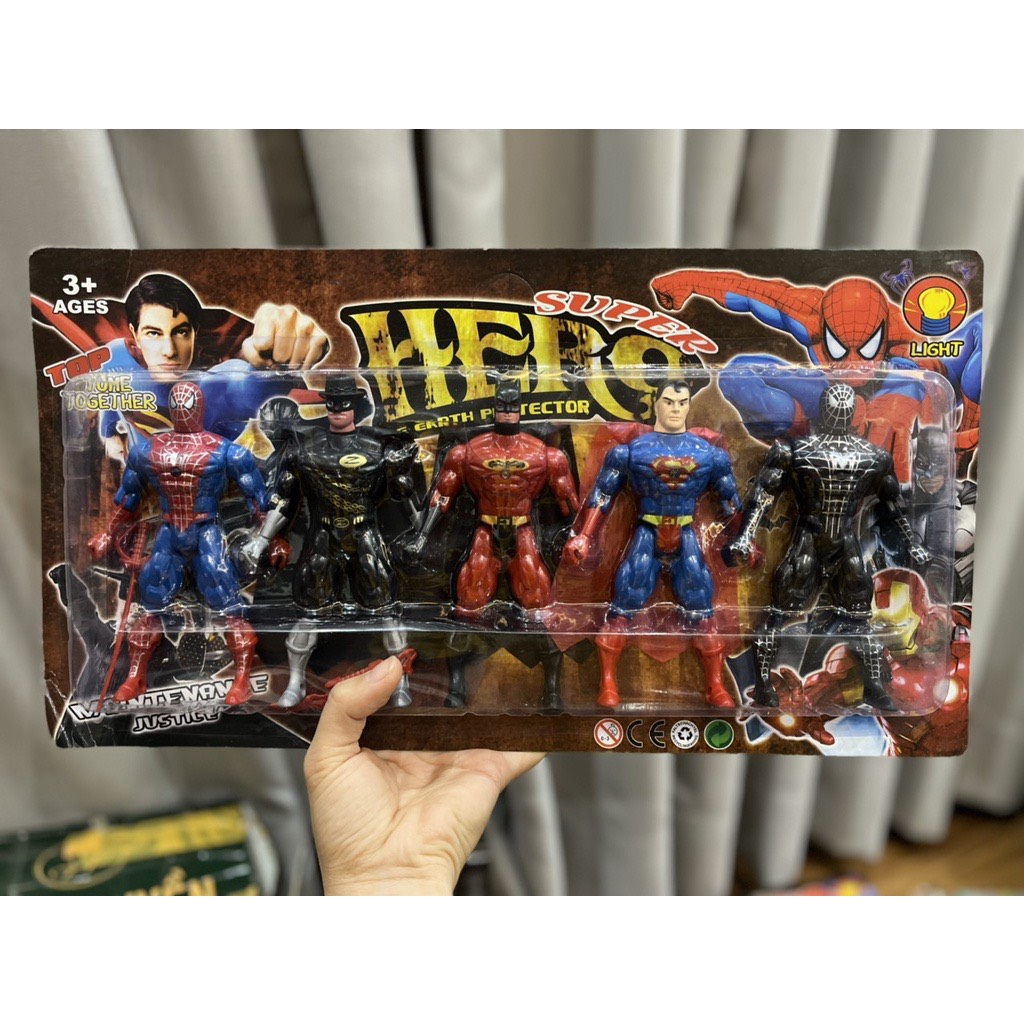 Siêu nhân, siêu anh hùng đồ chơi vỉ 12 nhân vật cho bé