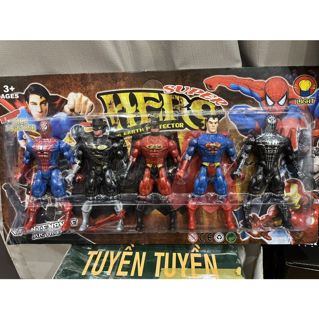 Siêu nhân, siêu anh hùng đồ chơi vỉ 12 nhân vật cho bé