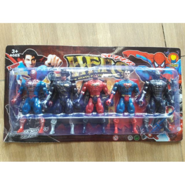 Siêu nhân, siêu anh hùng đồ chơi vỉ 12 nhân vật cho bé