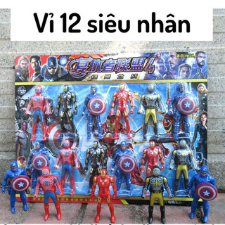 Siêu nhân, siêu anh hùng đồ chơi vỉ 12 nhân vật cho bé