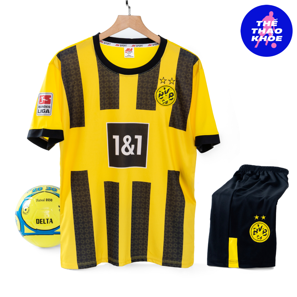 Quần Áo Bóng Đá, Đồ Đá Banh CLB Dortmund Vàng 2023 - Thun Lạnh Cao Cấp, Không Nhăn, Không Xù Lông, Đầy Đủ Size
