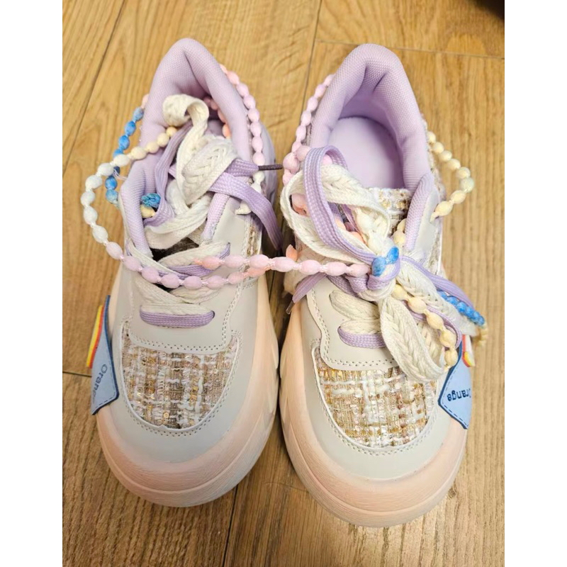 Giày thể thao ulzzang độn đế cute unisex kèm chaim hottrend