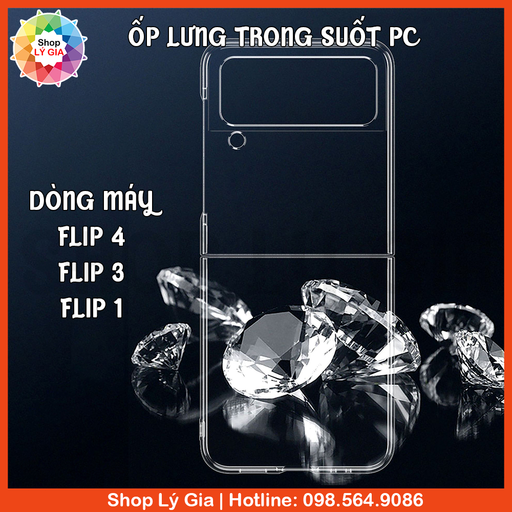 Ốp lưng PC cứng trong suốt cho Z Flip 5 / Flip 4 / Flip 3 / Flip 1