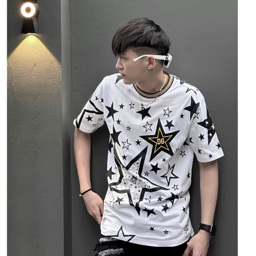 Áo Phông, Áo Thun Tay Lỡ Họa Tiết Ngôi Sao Cho Nam Nữ