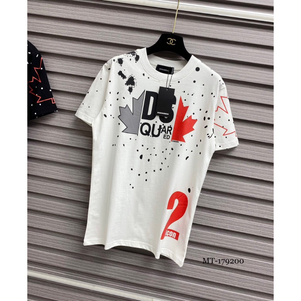 Áo Phông Nam Nữ In Hình DSQ2 Lá Phong Đen Xám Đỏ Vảy Sơn Cotton 100% | BigBuy360 - bigbuy360.vn