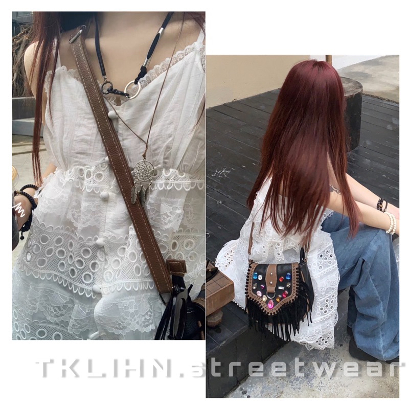 TKLIHN Áo ROSE TOP áo váy sơ mi hai dây phong cách ROSES BLACKPINK váy hai dây mix quần dài HOT TREND 2023