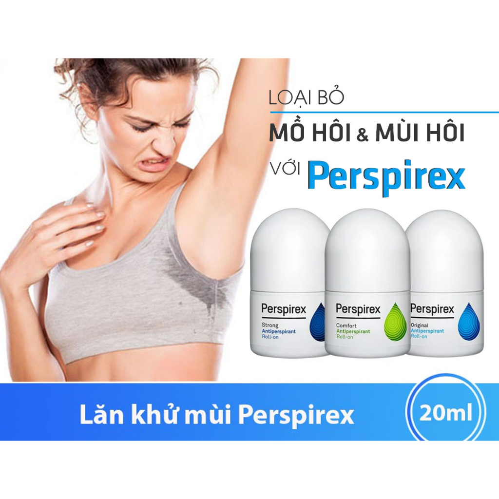 Lăn Khử Mùi Perspirex Dành Cho Mọi Loại Da 20ml (Lăn nách Perspirex hàng chính hãng bill đầy đủ)