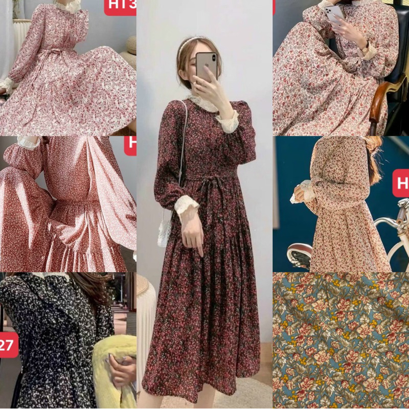 đầm bầu dài tay - ht324