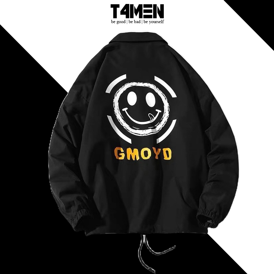 Áo khoác dù T4Men nam nữ unisex GMOYD nút bấm form rộng chất liệu vải dù 2 lớp mềm mịn 2 Màu - K014