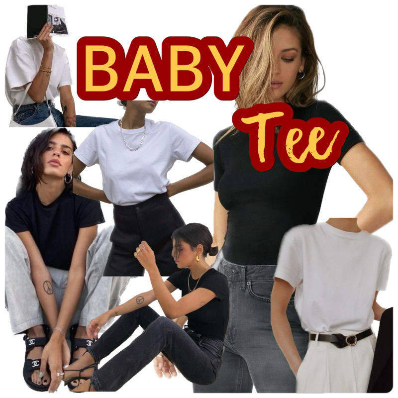 ÁO THUN TRƠN BABY TEE AGE2X Trắng Đen hàng vnxk Chất liệu: 83% cotton, 10% spendex, 7% polyester