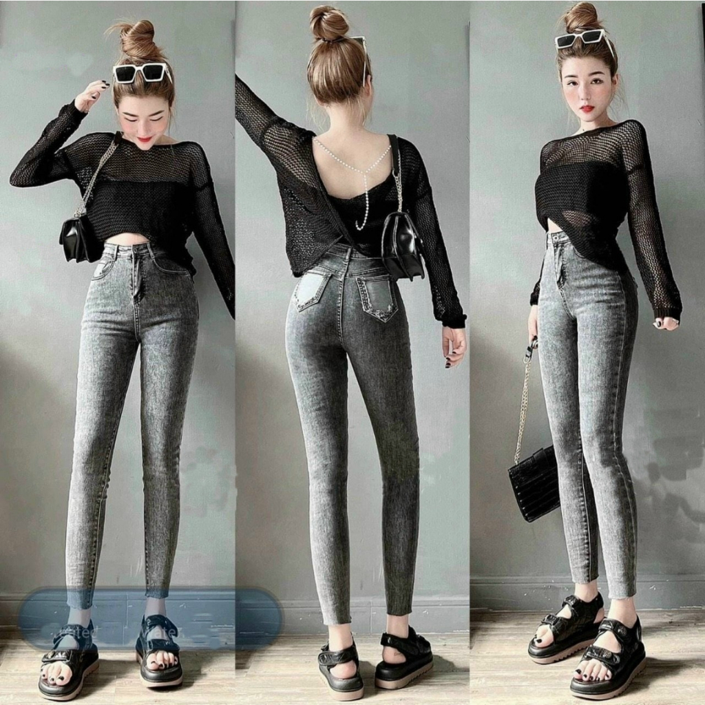 Quần Jean Nữ Lưng Cao Siêu Tôn Dáng Ống Ôm Hót Trend Nhất Hiện Nay