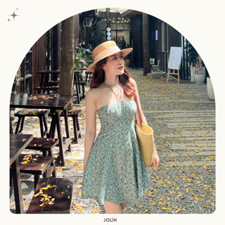  JOLIN ✿ COCO DRESS MÀU MỚI - Đầm ngắn dáng xòe cúp ngực cột dây hoa nhí siêu iu 