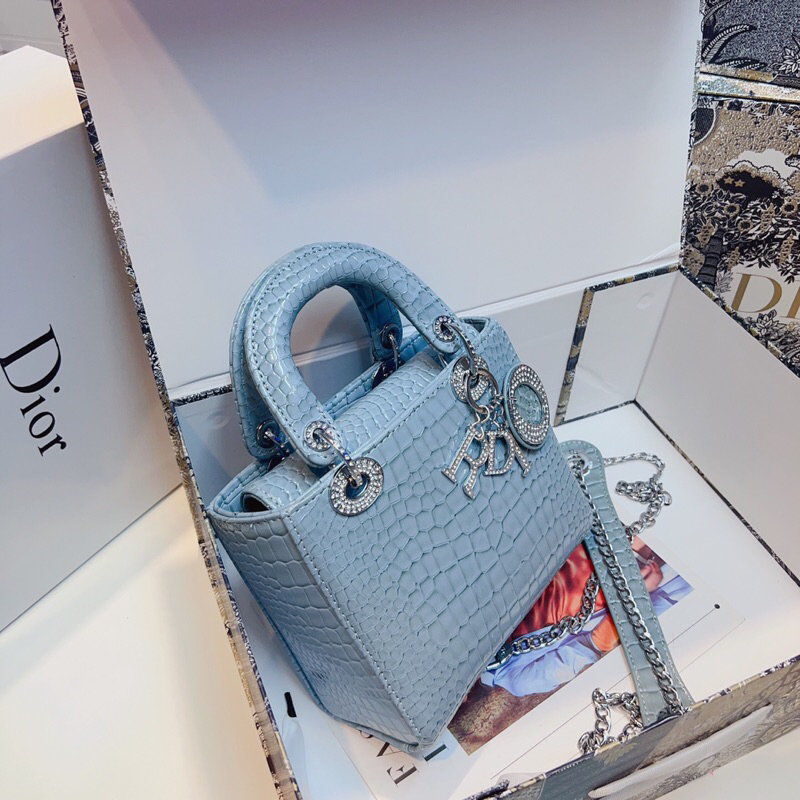 Túi da vân quai xách màu hồng