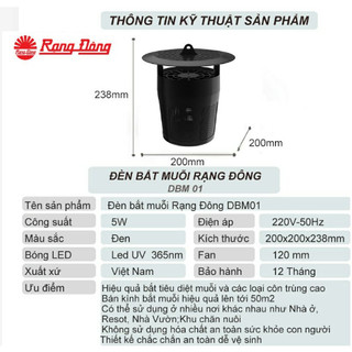Đèn Bắt Muỗi Rạng Đông, Đèn Bắt Côn Trùng Rạng Đông