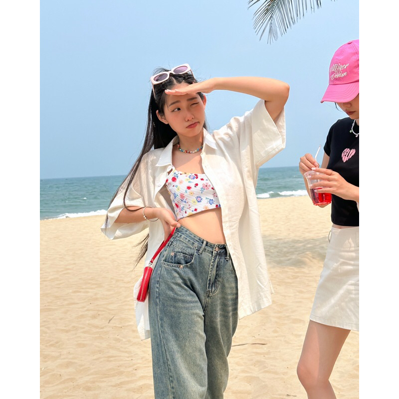 Áo sơ mi xẻ tà - Mei shirt - DELYN
