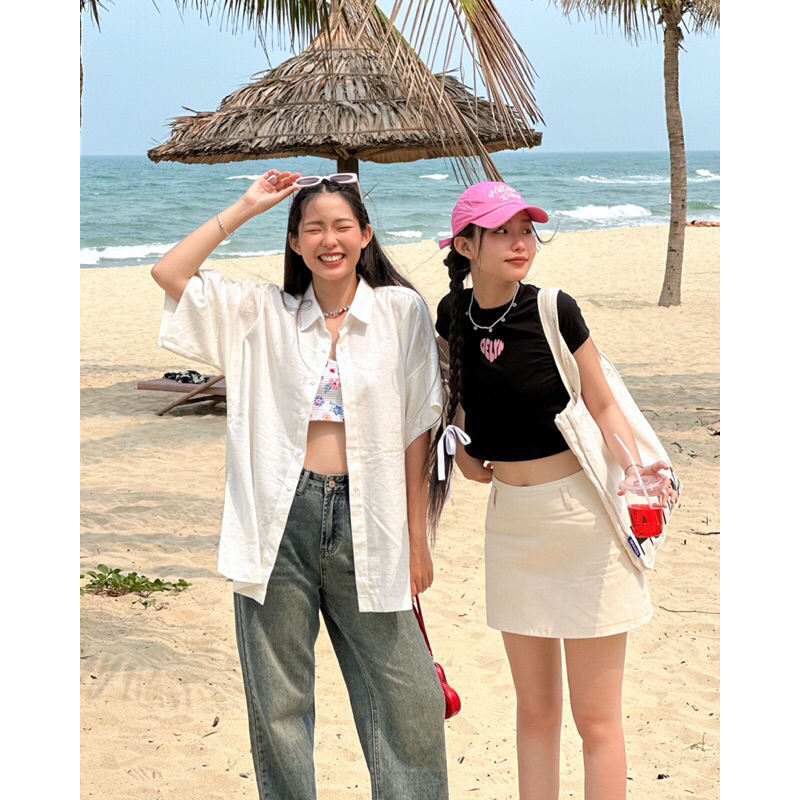 Áo sơ mi xẻ tà - Mei shirt - DELYN