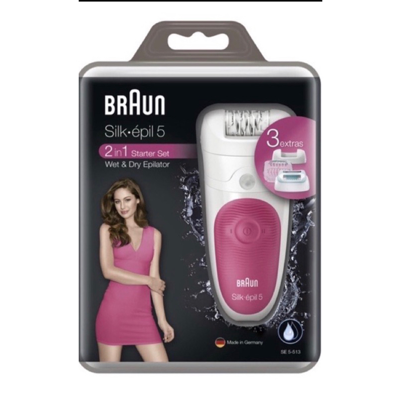 Máy Nhổ Lông Braun Silk-Epil 5 2in1 Starter Set Wet & Dry Epilator
