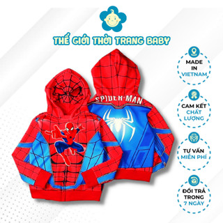 Áo khoác hình siêu nhân nhện, spider man, nhện đỏ bé trai từ 2 tuổi đến 5 tuổi AK45