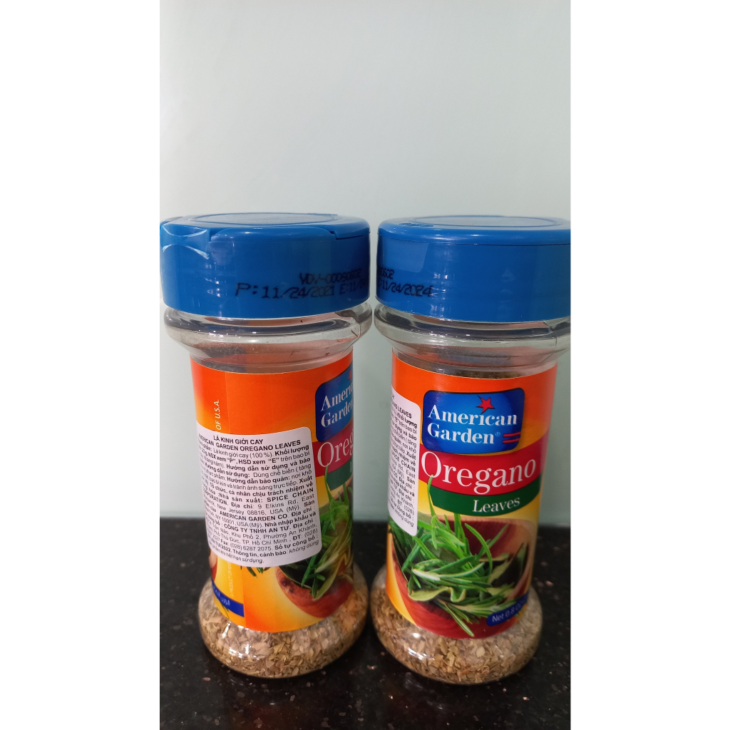 LÁ KINH GIỚI CAY -AMERICAN GARDEN Oregano Leaves 28gr-Seal is a little off.
