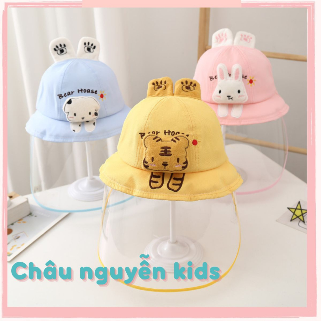 Mũ vành che nắng kèm tấm chống giọt bắn cho bé trai bé gái Chaunguyenkids