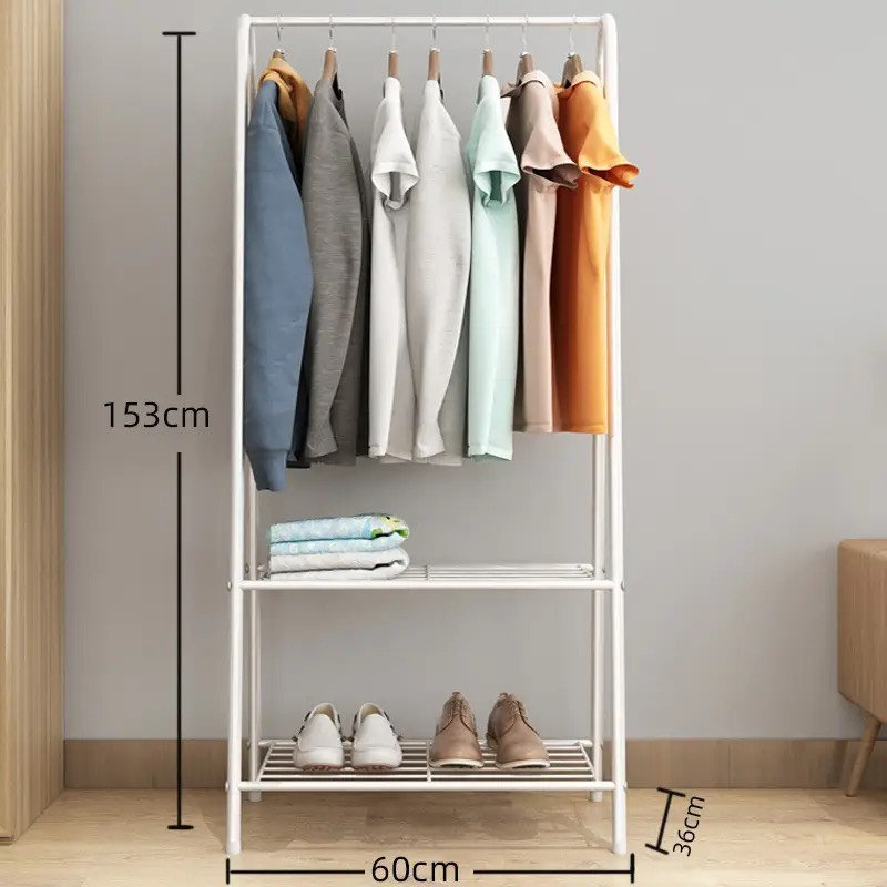 Giá Kệ Treo Quần Áo Tiện Lợi Hình Chữ A Thép Sơn Tĩnh Điện Giá Sinh Viên Có Ngăn Để Giày Dép Đồ Dùng Tiện Lợi