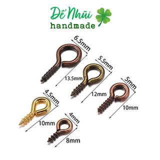 50 Khoen Ốc Vít Tí Nị Hợp Kim Xi Mạ 8mm/10mm