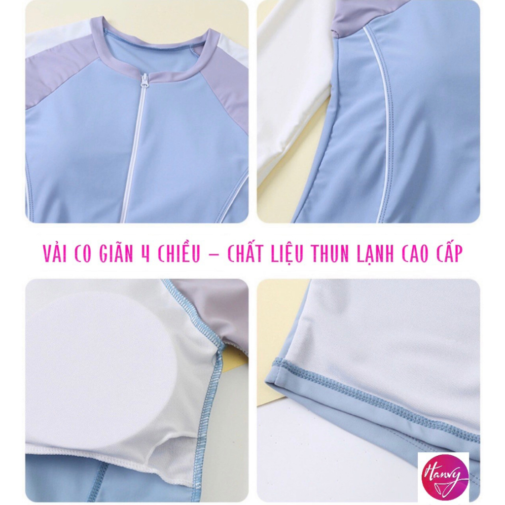 Bộ bơi bé gái dáng váy dài tay duyên dáng, Bikini cho bé gái hàng cao cấp S54