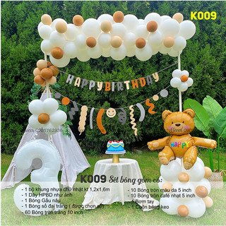 Set bóng trang trí sinh nhật cho các bé nhiều chủ đề kèm khung nhựa hình chữ nhật
