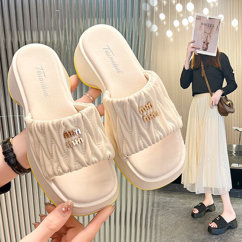 Dép thời trang Miiiu quai nhăn hàng Qc