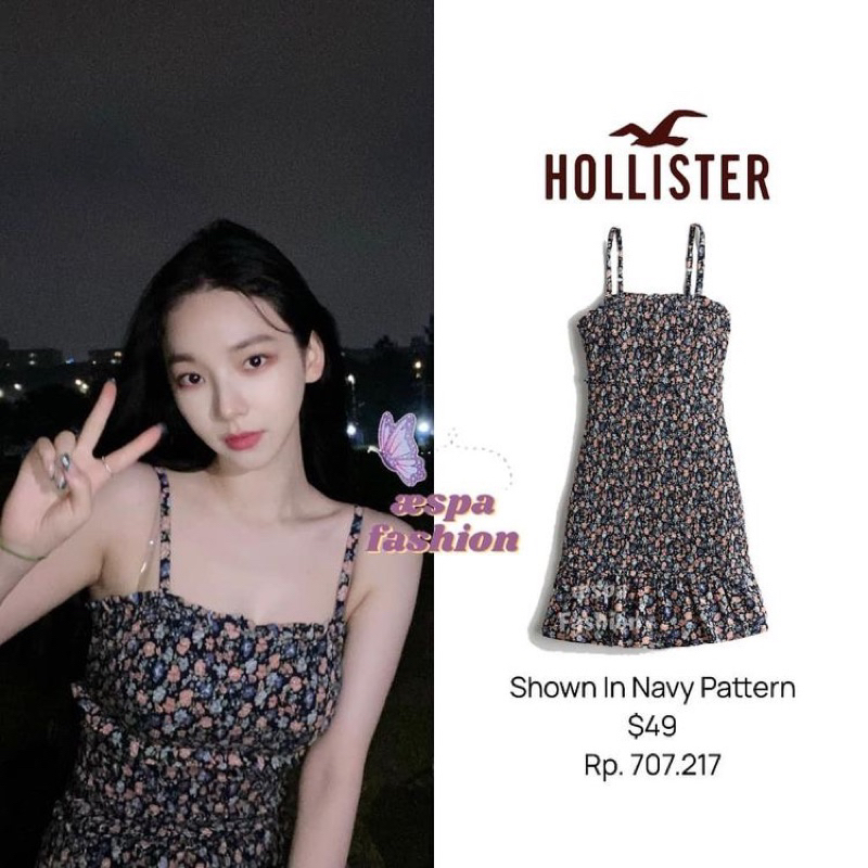 Đầm hai dây hoa nhí giống Karina aespa, Taeyeon SNSD, Miyeon GIDLE