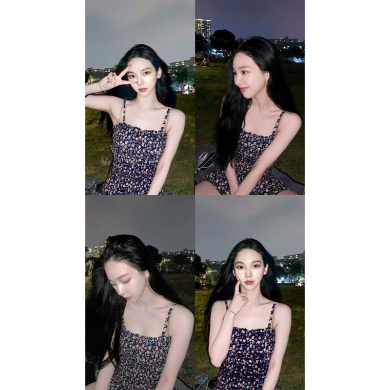 Đầm hai dây hoa nhí giống Karina aespa, Taeyeon SNSD, Miyeon GIDLE