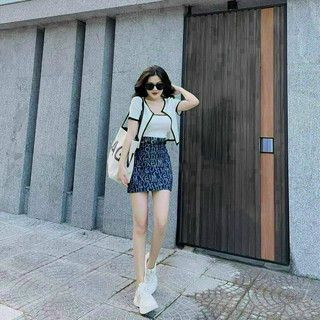 Set 3 món áo ống croptop kèm áo khoác ngắn tay mix chân váy họa tiết xinh xắn cho nàng đi chơi T489 - YADO