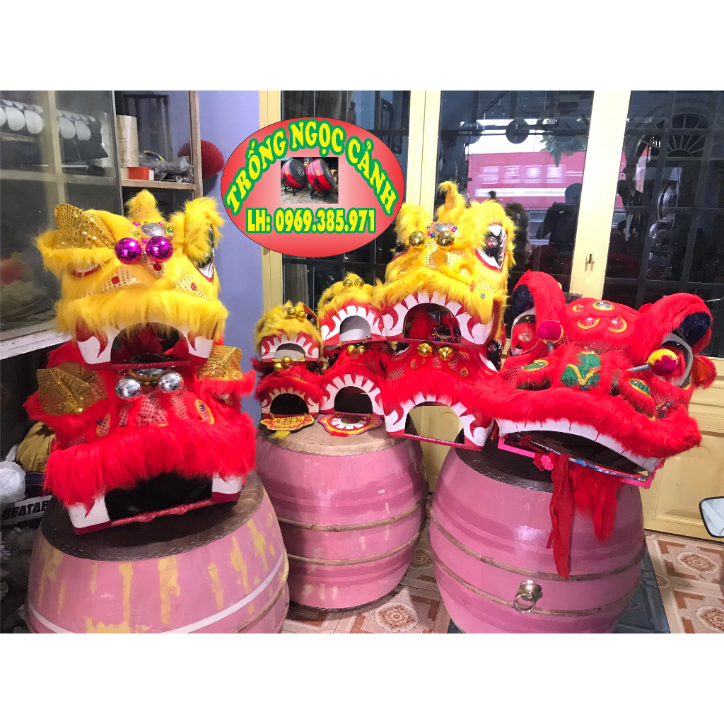 Đầu lân sư tử loại đẹp size 40cm size 45cm dành cho thiếu niên