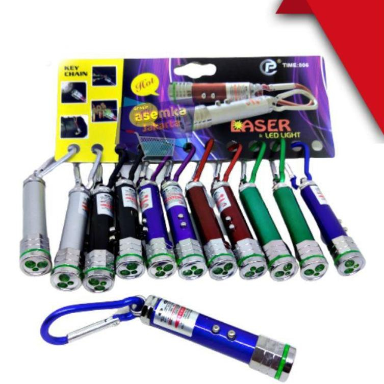 Móc khóa đèn pin 3in1 siêu sáng(đèn pin 2 chế độ,laser)