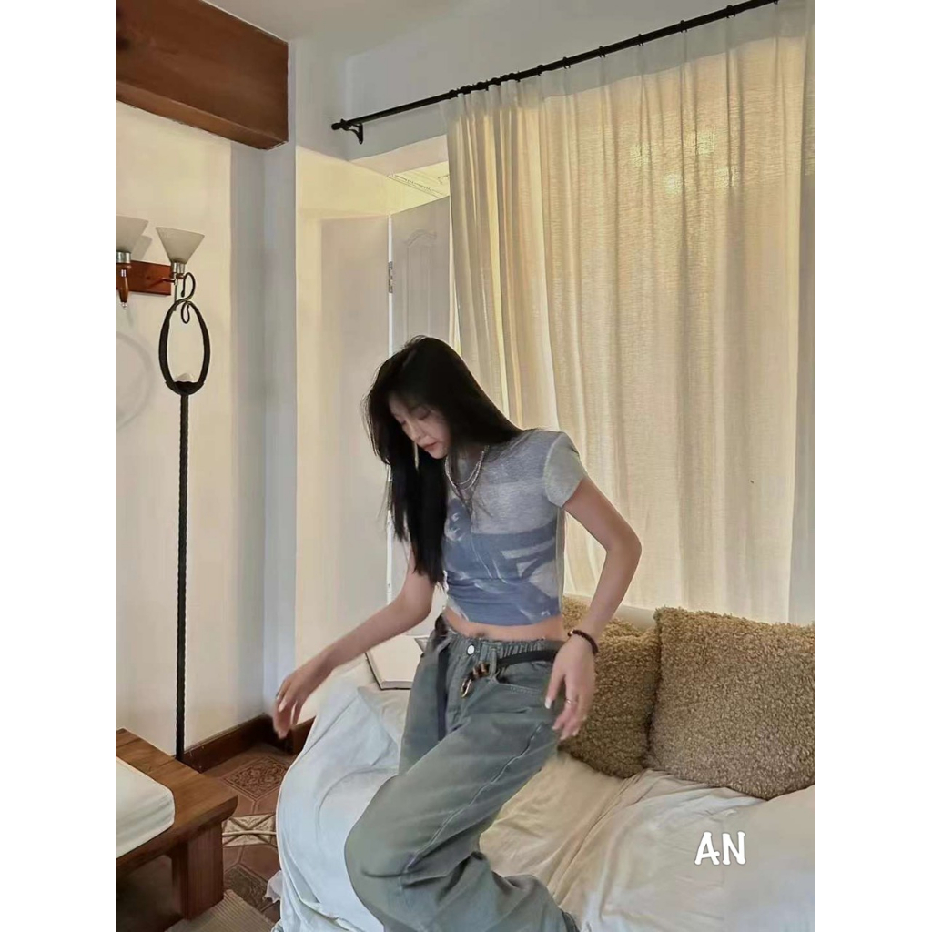 Áo Croptop ngắn áo thun nữ áo pull ôm body họa tiết cô gái nhỏ cá tinh phong cách Bối Shop SP003691