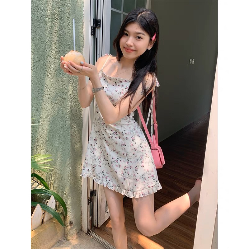 Đầm hai dây hoa nhí giống Karina aespa, Taeyeon SNSD, Miyeon GIDLE