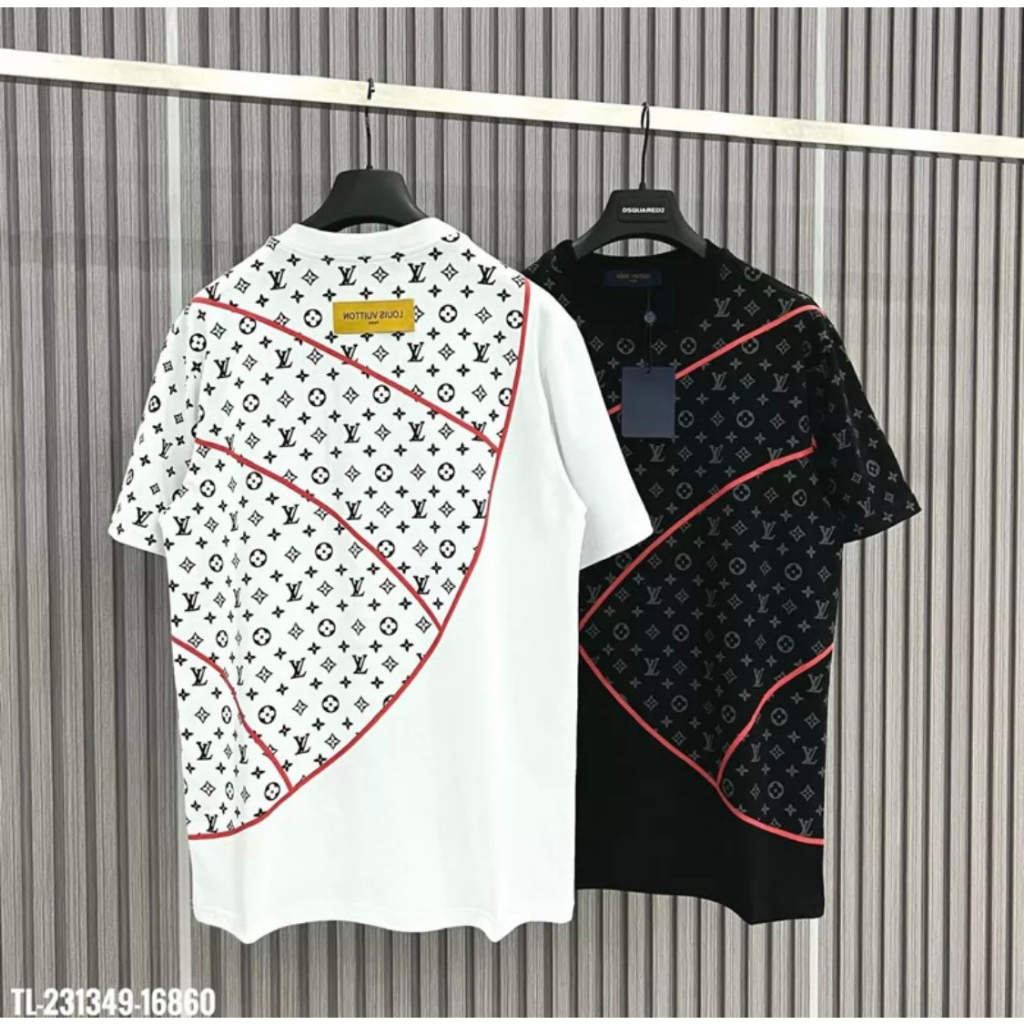 Áo Phông LV Hoạ Tiết Monogram Viền Hoa Cực Nét - Áo Thun LV Chất Liệu Cotton Cao Cấp Co Giãn 4 Chiều