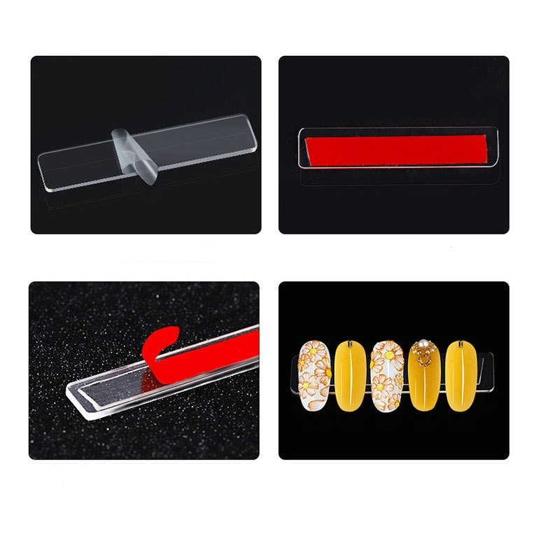 Băng dính đỏ tạo fan mi - Băng keo dán bảng mẫu nail, thanh gắn mẫu móng nailbox