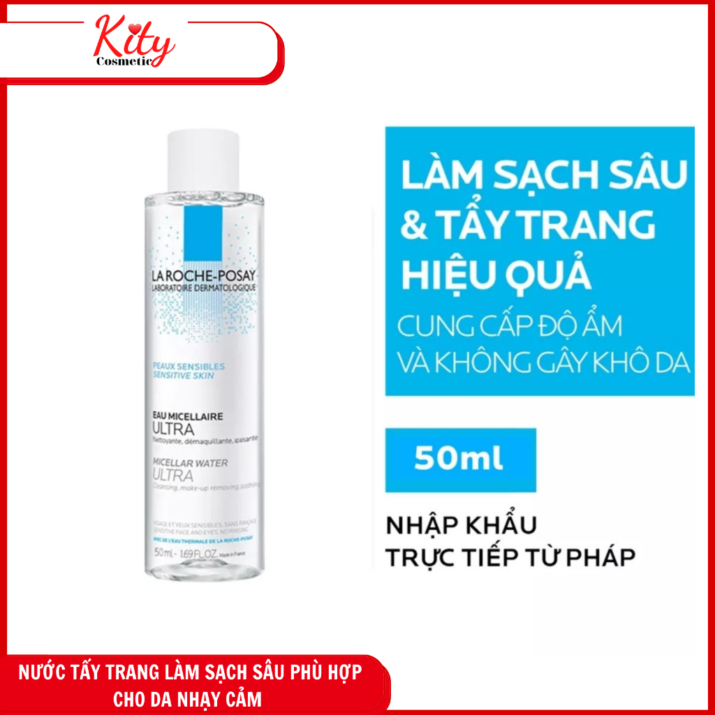 Nước làm sạch sâu và tẩy trang cho da nhạy cảm Micellar Water Ultra Sensitive 50ml