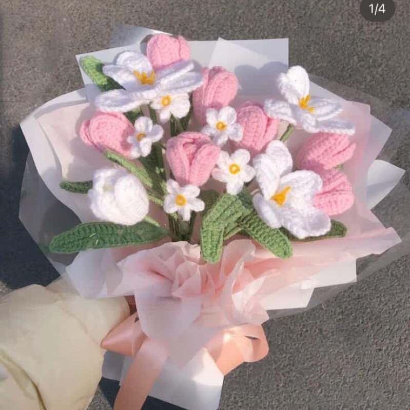 Bó hoa len handmade nhiều mẫu