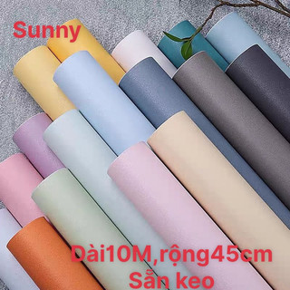 Giấy dán tường màu trơn pastel có sẵn keo khổ rộng 45 cm dài 10 mét_1 cuộn.decal dán tường