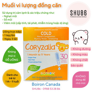 Muối uống vi lượng đồng căn Boiron Coryzalia / Coldcalm Canada 30 tép